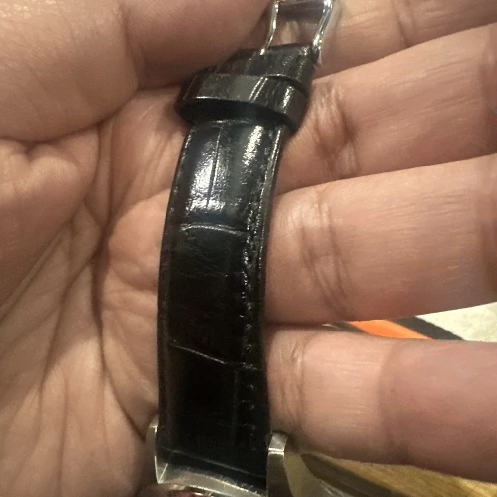 Working Montegrappa Fortuna Black Dial Leather Strap IDFOWALC 42mm Mens Watch